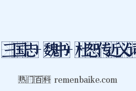 三国志+魏书+杜恕传近义词是什么意思的图片